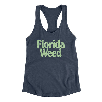 Florida Weed Women's Racerback Tank-Indigo-Allegiant Goods Co. Vintage Sports Apparel