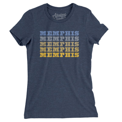 Memphis Repeat Women's T-Shirt-Indigo-Allegiant Goods Co. Vintage Sports Apparel