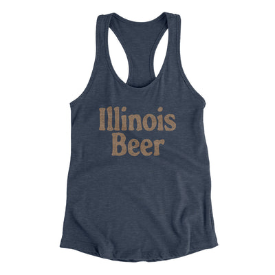 Illinois Beer Women's Racerback Tank-Indigo-Allegiant Goods Co. Vintage Sports Apparel