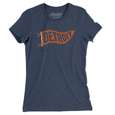 Detroit Pennant Women's T-Shirt-Indigo-Allegiant Goods Co. Vintage Sports Apparel