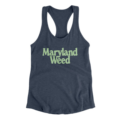 Maryland Weed Women's Racerback Tank-Indigo-Allegiant Goods Co. Vintage Sports Apparel