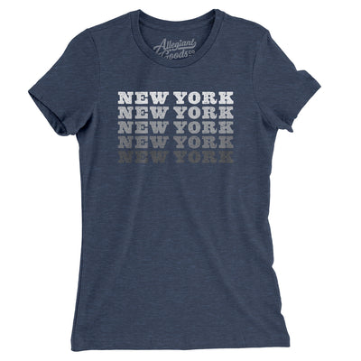 New York Repeat Women's T-Shirt-Indigo-Allegiant Goods Co. Vintage Sports Apparel