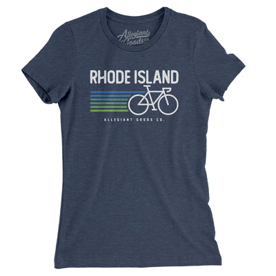 Rhode Island Cycling Women's T-Shirt-Indigo-Allegiant Goods Co. Vintage Sports Apparel