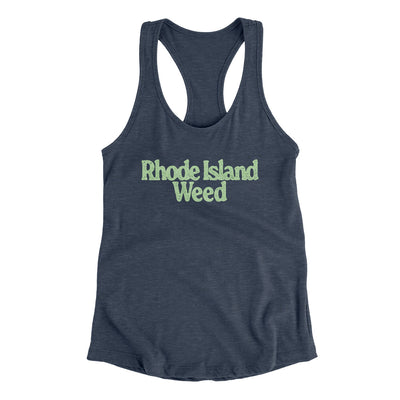 Rhode Island Weed Women's Racerback Tank-Indigo-Allegiant Goods Co. Vintage Sports Apparel