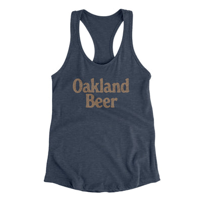 Oakland Beer Women's Racerback Tank-Indigo-Allegiant Goods Co. Vintage Sports Apparel