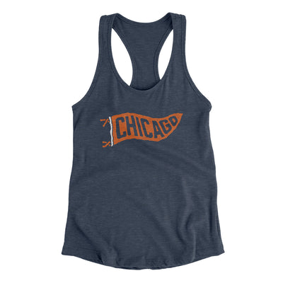 Chicago Pennant Women's Racerback Tank-Indigo-Allegiant Goods Co. Vintage Sports Apparel