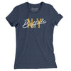 Buffalo Ny Overprinted Women's T-Shirt-Indigo-Allegiant Goods Co. Vintage Sports Apparel