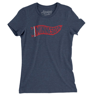 Minnesota Pennant Women's T-Shirt-Indigo-Allegiant Goods Co. Vintage Sports Apparel