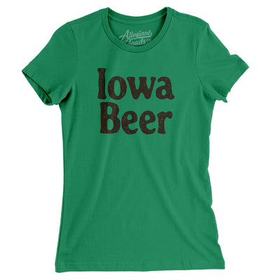 Iowa Beer Women's T-Shirt-Kelly Green-Allegiant Goods Co. Vintage Sports Apparel