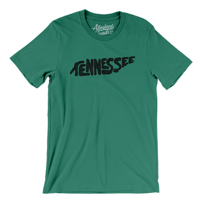 Tennessee State Shape Text Men/Unisex T-Shirt-Kelly-Allegiant Goods Co. Vintage Sports Apparel