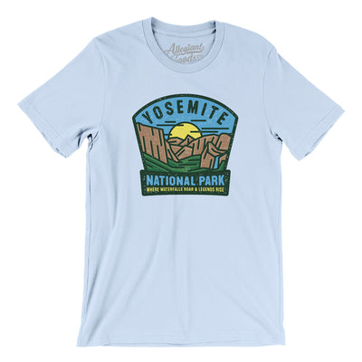 Yosemite National Park Badge Men/Unisex T-Shirt-Light Blue-Allegiant Goods Co. Vintage Sports Apparel