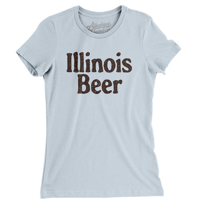 Illinois Beer Women's T-Shirt-Light Blue-Allegiant Goods Co. Vintage Sports Apparel