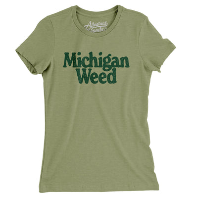 Michigan Weed Women's T-Shirt-Light Olive-Allegiant Goods Co. Vintage Sports Apparel