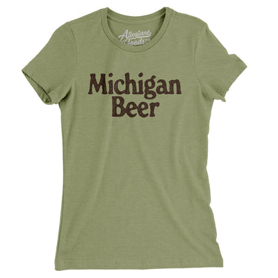 Michigan Beer Women's T-Shirt-Light Olive-Allegiant Goods Co. Vintage Sports Apparel