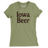 Iowa Beer Women's T-Shirt-Light Olive-Allegiant Goods Co. Vintage Sports Apparel