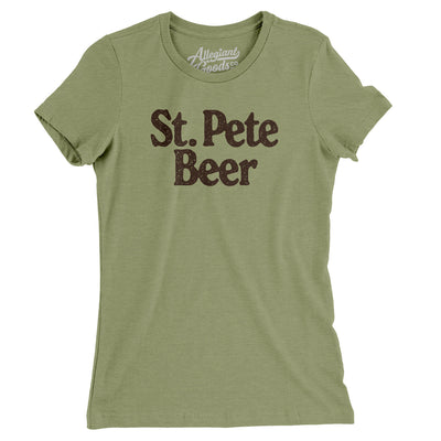 St. Pete Beer Women's T-Shirt-Light Olive-Allegiant Goods Co. Vintage Sports Apparel