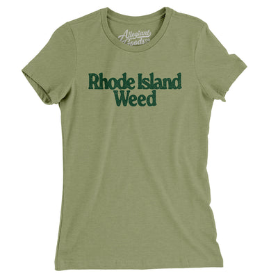 Rhode Island Weed Women's T-Shirt-Light Olive-Allegiant Goods Co. Vintage Sports Apparel