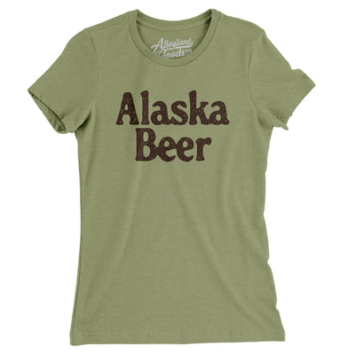 Alaska Beer Women's T-Shirt-Light Olive-Allegiant Goods Co. Vintage Sports Apparel