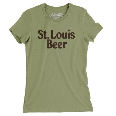 St. Louis Beer Women's T-Shirt-Light Olive-Allegiant Goods Co. Vintage Sports Apparel