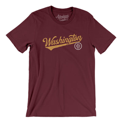 Washington Dc Vintage Script Men/Unisex T-Shirt-Maroon-Allegiant Goods Co. Vintage Sports Apparel