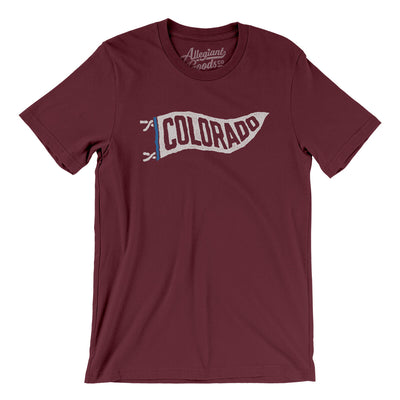 Colorado Pennant Men/Unisex T-Shirt-Maroon-Allegiant Goods Co. Vintage Sports Apparel