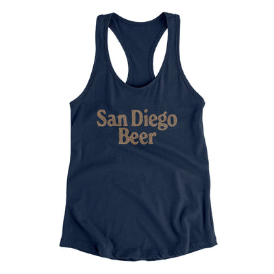 San Diego Beer Women's Racerback Tank-Midnight Navy-Allegiant Goods Co. Vintage Sports Apparel