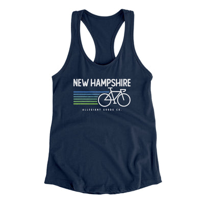 New Hampshire Cycling Women's Racerback Tank-Midnight Navy-Allegiant Goods Co. Vintage Sports Apparel