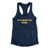 I've Been To Iowa Women's Racerback Tank-Midnight Navy-Allegiant Goods Co. Vintage Sports Apparel