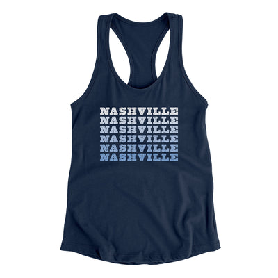 Nashville Repeat Women's Racerback Tank-Midnight Navy-Allegiant Goods Co. Vintage Sports Apparel