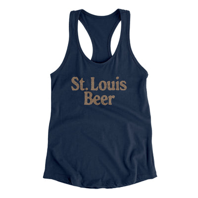 St. Louis Beer Women's Racerback Tank-Midnight Navy-Allegiant Goods Co. Vintage Sports Apparel