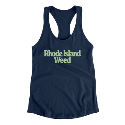 Rhode Island Weed Women's Racerback Tank-Midnight Navy-Allegiant Goods Co. Vintage Sports Apparel