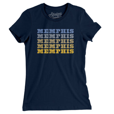 Memphis Repeat Women's T-Shirt-Midnight Navy-Allegiant Goods Co. Vintage Sports Apparel