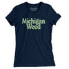 Michigan Weed Women's T-Shirt-Midnight Navy-Allegiant Goods Co. Vintage Sports Apparel