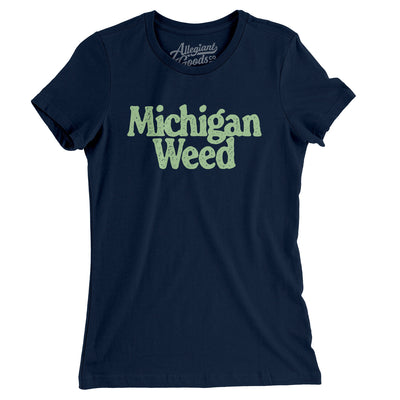 Michigan Weed Women's T-Shirt-Midnight Navy-Allegiant Goods Co. Vintage Sports Apparel