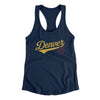 Denver Vintage Script Women's Racerback Tank-Midnight Navy-Allegiant Goods Co. Vintage Sports Apparel