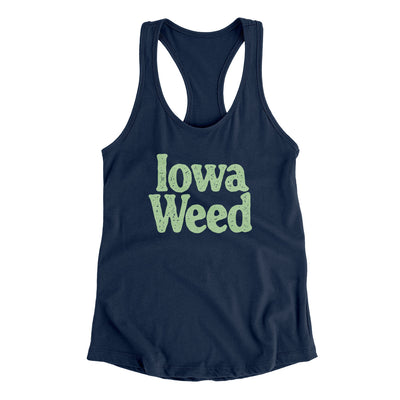 Iowa Weed Women's Racerback Tank-Midnight Navy-Allegiant Goods Co. Vintage Sports Apparel