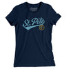 St Pete Vintage Script Women's T-Shirt-Midnight Navy-Allegiant Goods Co. Vintage Sports Apparel
