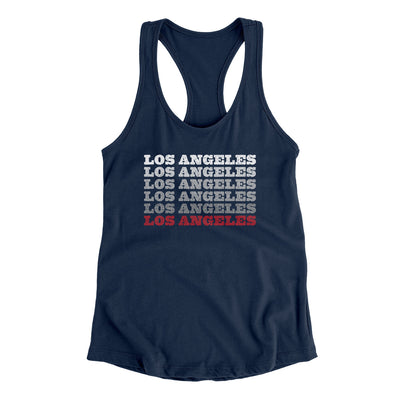 Los Angeles Repeat Women's Racerback Tank-Midnight Navy-Allegiant Goods Co. Vintage Sports Apparel