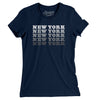 New York Repeat Women's T-Shirt-Midnight Navy-Allegiant Goods Co. Vintage Sports Apparel