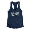 Dallas Vintage Script Women's Racerback Tank-Midnight Navy-Allegiant Goods Co. Vintage Sports Apparel