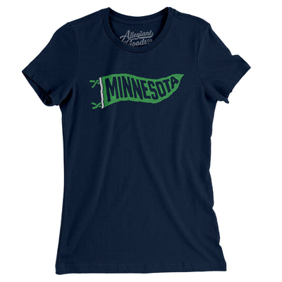 Minnesota Pennant Women's T-Shirt-Midnight Navy-Allegiant Goods Co. Vintage Sports Apparel