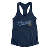 Memphis Vintage Script Women's Racerback Tank-Midnight Navy-Allegiant Goods Co. Vintage Sports Apparel