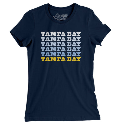 Tampa Bay Repeat Women's T-Shirt-Midnight Navy-Allegiant Goods Co. Vintage Sports Apparel