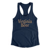 Virginia Beer Women's Racerback Tank-Midnight Navy-Allegiant Goods Co. Vintage Sports Apparel