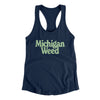 Michigan Weed Women's Racerback Tank-Midnight Navy-Allegiant Goods Co. Vintage Sports Apparel