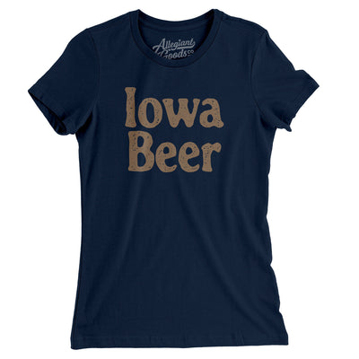 Iowa Beer Women's T-Shirt-Midnight Navy-Allegiant Goods Co. Vintage Sports Apparel