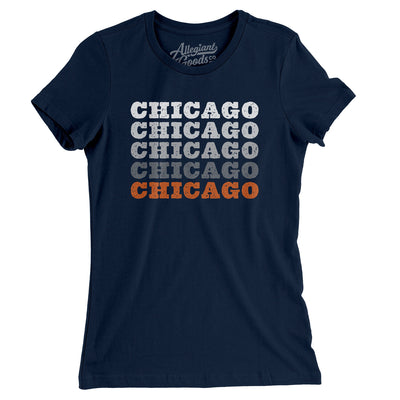 Chicago Repeat Women's T-Shirt-Midnight Navy-Allegiant Goods Co. Vintage Sports Apparel