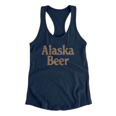 Alaska Beer Women's Racerback Tank-Midnight Navy-Allegiant Goods Co. Vintage Sports Apparel