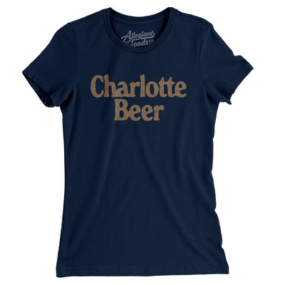 Charlotte Beer Women's T-Shirt-Midnight Navy-Allegiant Goods Co. Vintage Sports Apparel