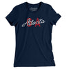 Atlanta Ga Overprinted Women's T-Shirt-Midnight Navy-Allegiant Goods Co. Vintage Sports Apparel